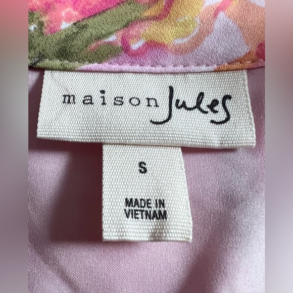Maison Jules Dress Long Button Down Split Hem Floral Pink Size Small NWOT - Picture 5 of 5
